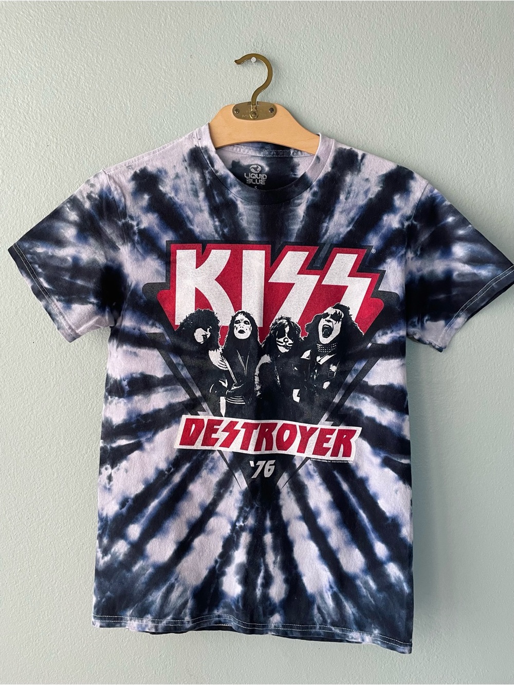 🌱5/$25🌱 Liquid Blue | KISS Destroyer ‘76 Tie-Dye Graphic Music T-Shirt